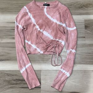 Tally Weijl Pink Tie-Dye Long Sleeve Top Women’s XS